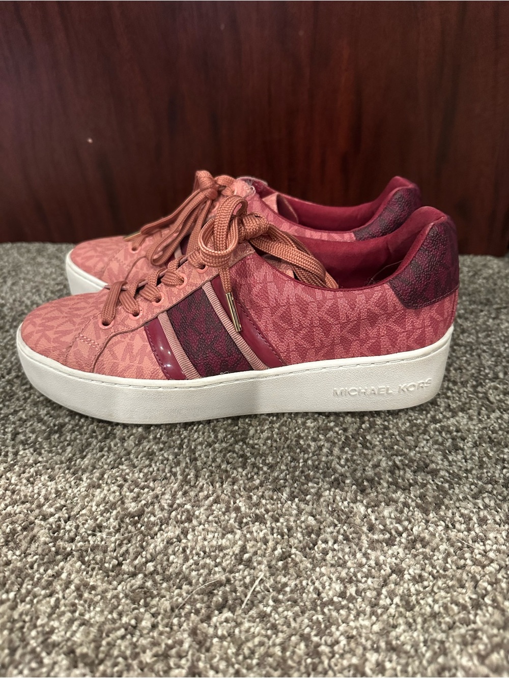 Michael Kors Rose Pink Logo Platform Sneakers